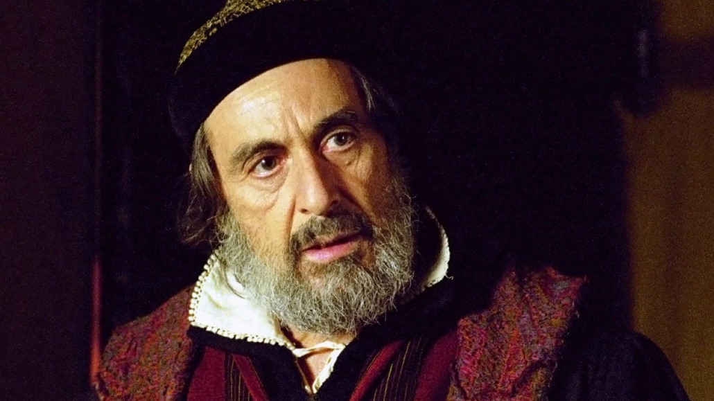 Al Pacino playing Shylock, demaing his 'pound of flesh' in The Merchant of Venice