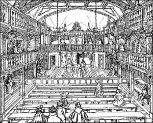 Interior sketch of Blackfriars Theatre