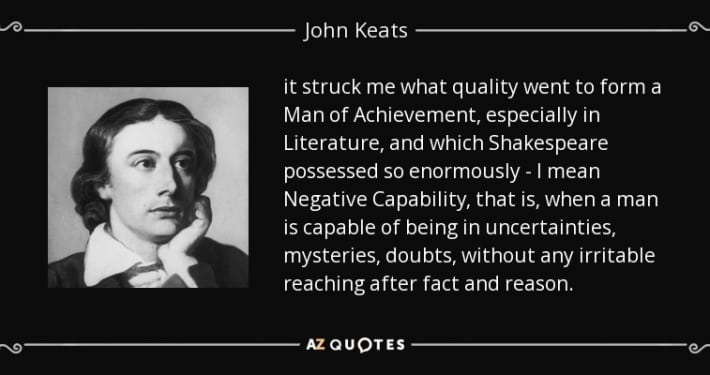 negative capability & john keats
