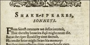 Picture of Shakespeare's sonnets folio
