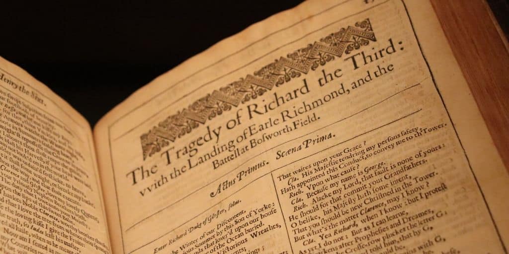 Shakespeare plays in his first folio book - the original 'complete works'
