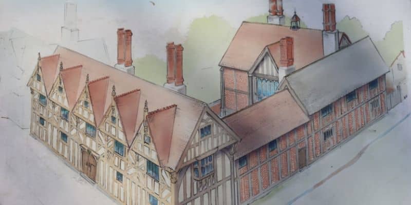 Artist's impression of New Place during Shakespeare's time