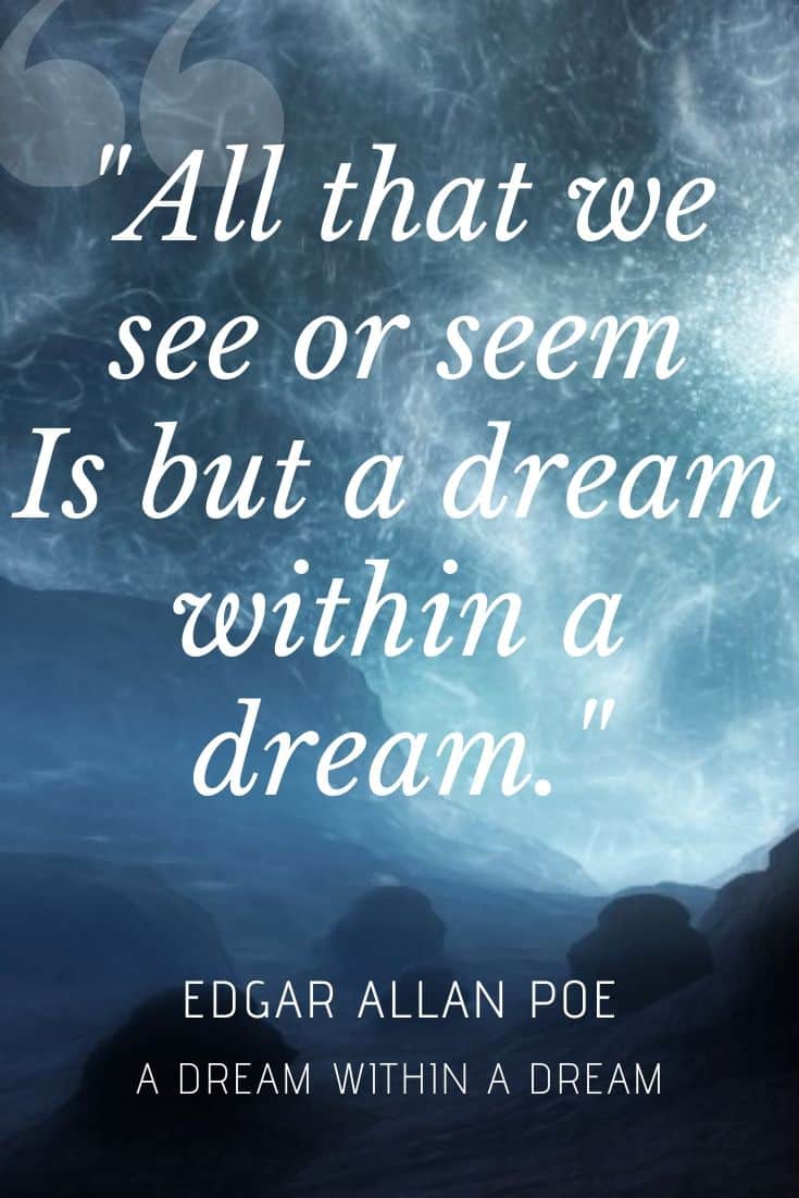 Edgar Allan Poe quote on dreamy background - 